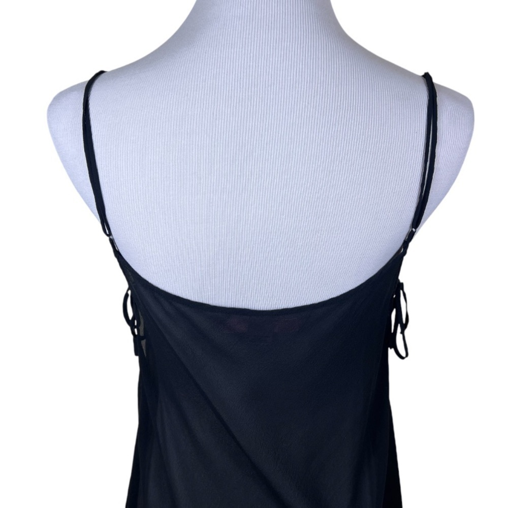 Vintage Victoria’s Secret Babydoll 100% Silk Sheer Nightie Slip Large Black - Picture 8 of 11